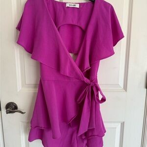 DO+BE Fuchsia Wrap Blouse